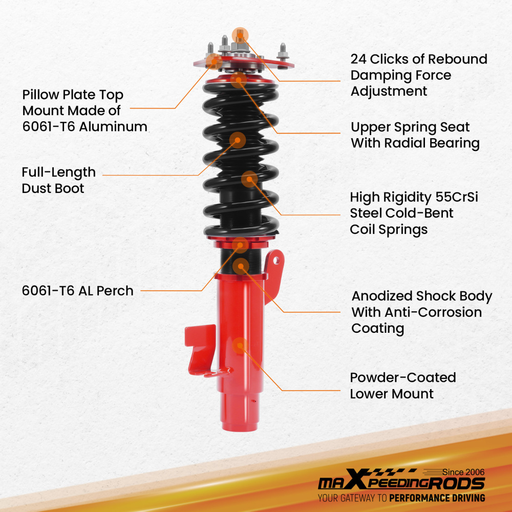 Performance Coilovers compatible for Mazda 3 BL BK 2WD Mazdaspeed 3 MZR MPS Shock Strut