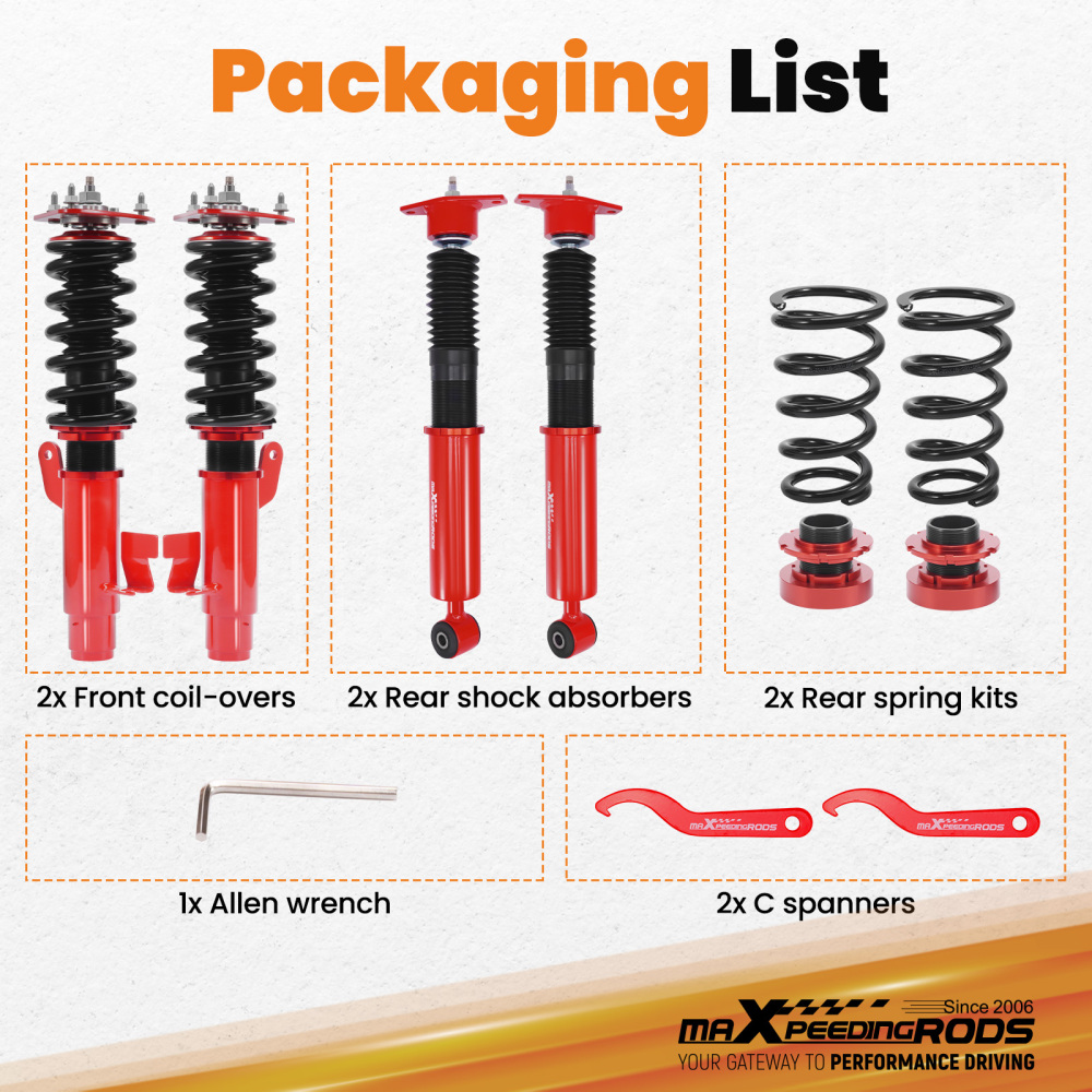 Performance Coilovers compatible for Mazda 3 BL BK 2WD Mazdaspeed 3 MZR MPS Shock Strut