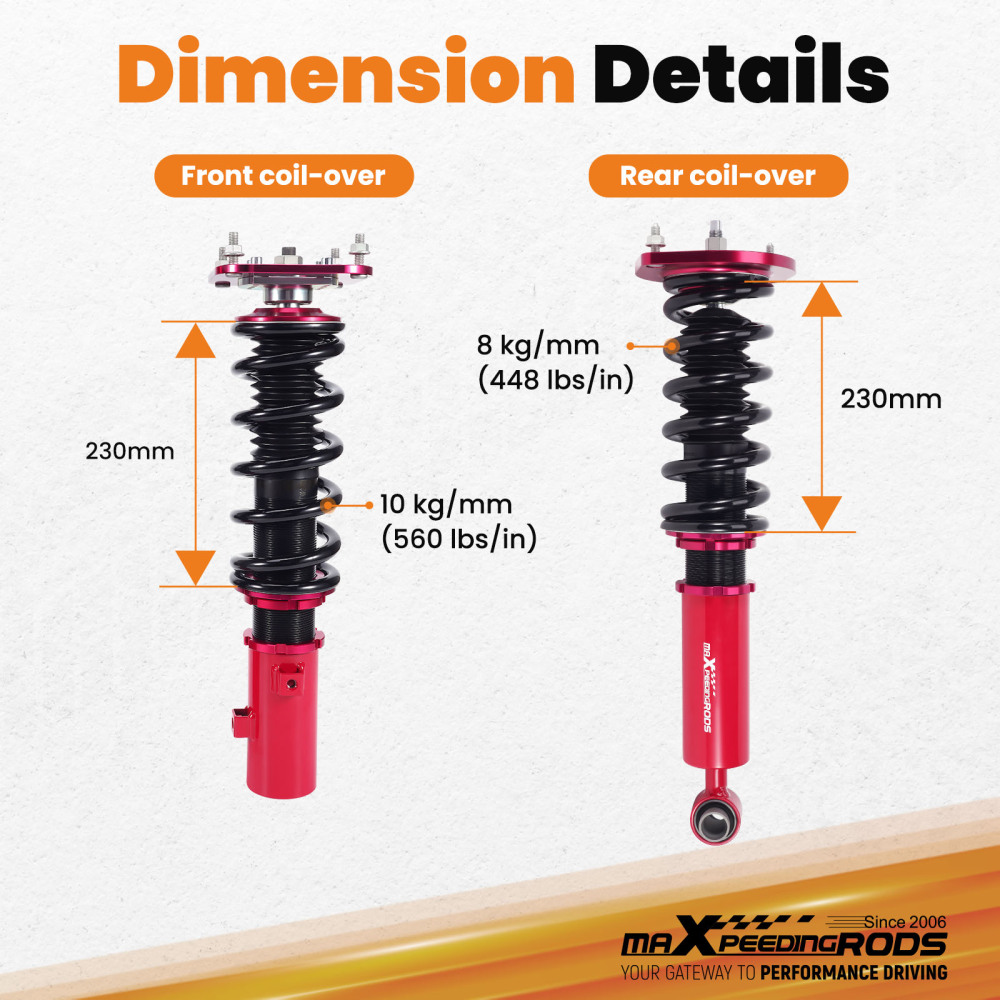 Coilovers Kits compatible for Mazda Savanna RX7 RX-7 1986-91 FC3S Adj Height Shock Absorber