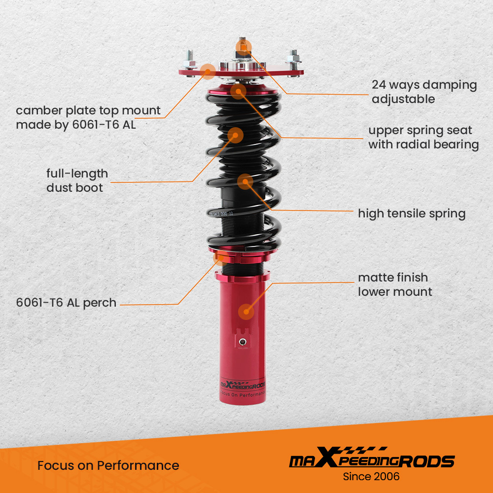 Compatible for Mitsubishi 3000GT compatible for Dodge Stealth 1991-1996 4WD Coilover Suspension Strut 24 Way adj Damper