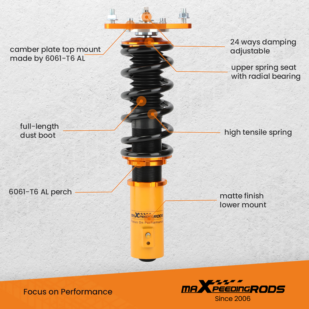 Coilovers Suspension Kits compatible for Mitsubishi Lancer LS Sedan 2002-06 2.0L Adj Damper lowering kit