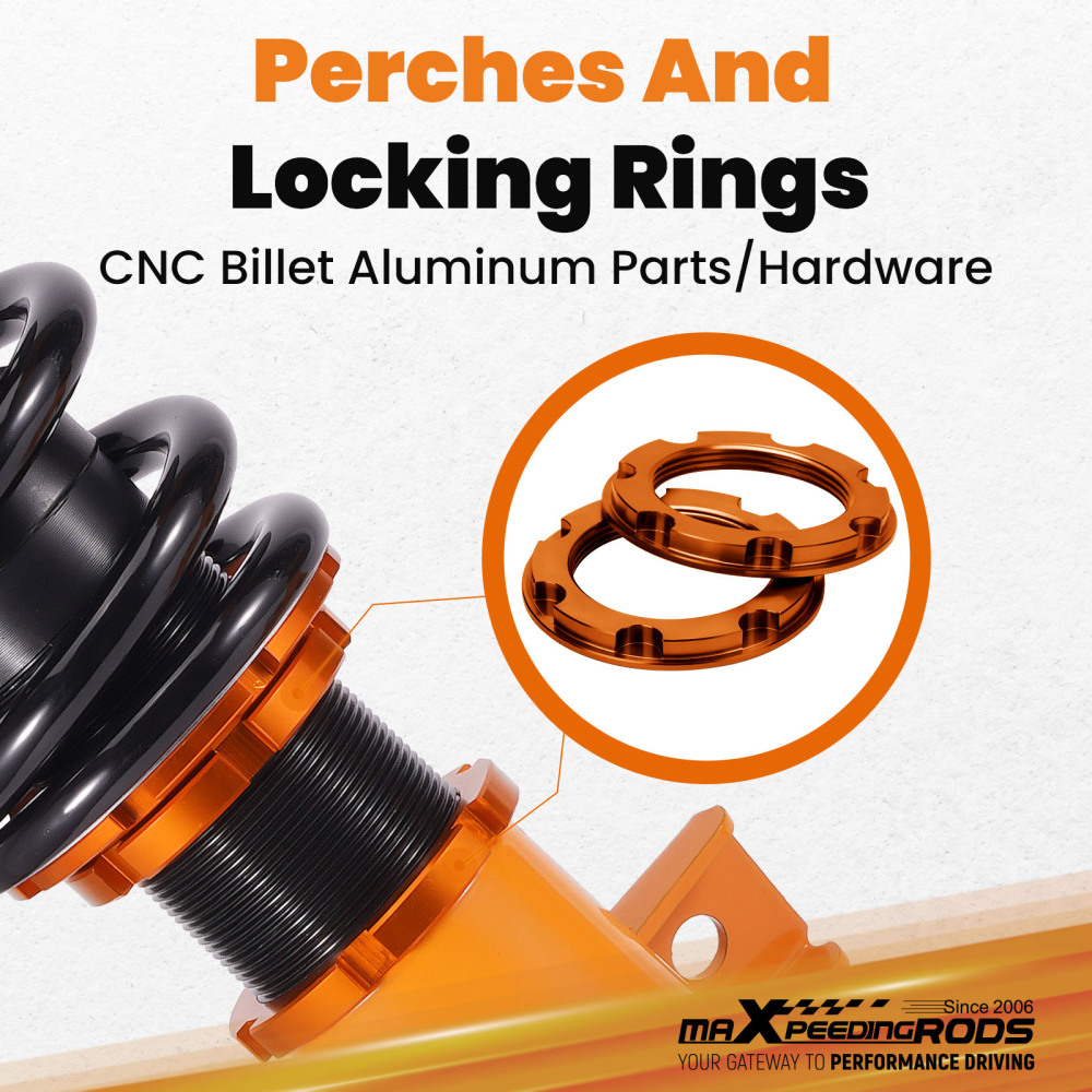 MaXpeedingrods 24 Way Adj. Coilovers Shocks Strut Kit compatible for Ford Mustang 2005-2014