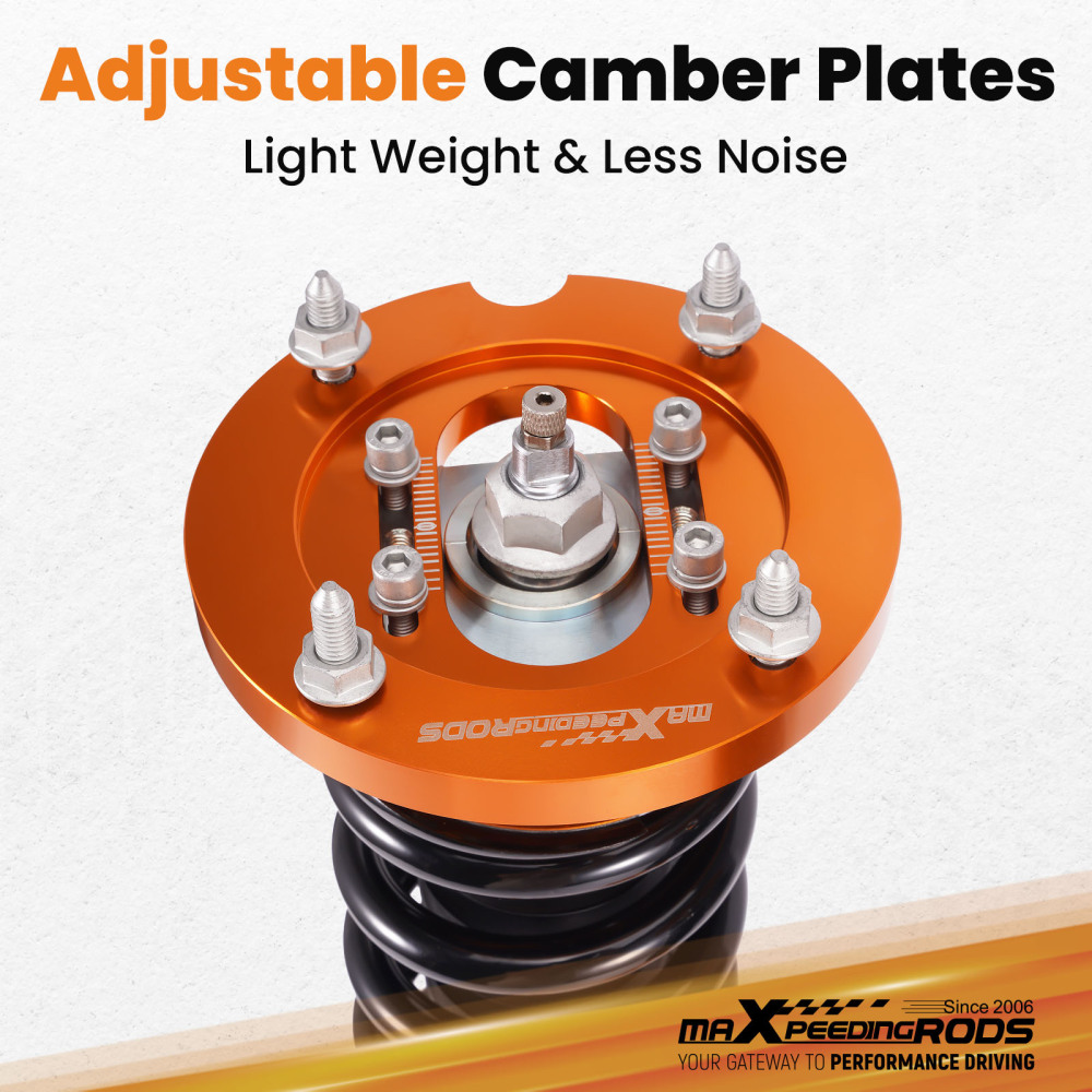 MaXpeedingrods 24 Way Adj. Coilovers Shocks Strut Kit compatible for Ford Mustang 2005-2014