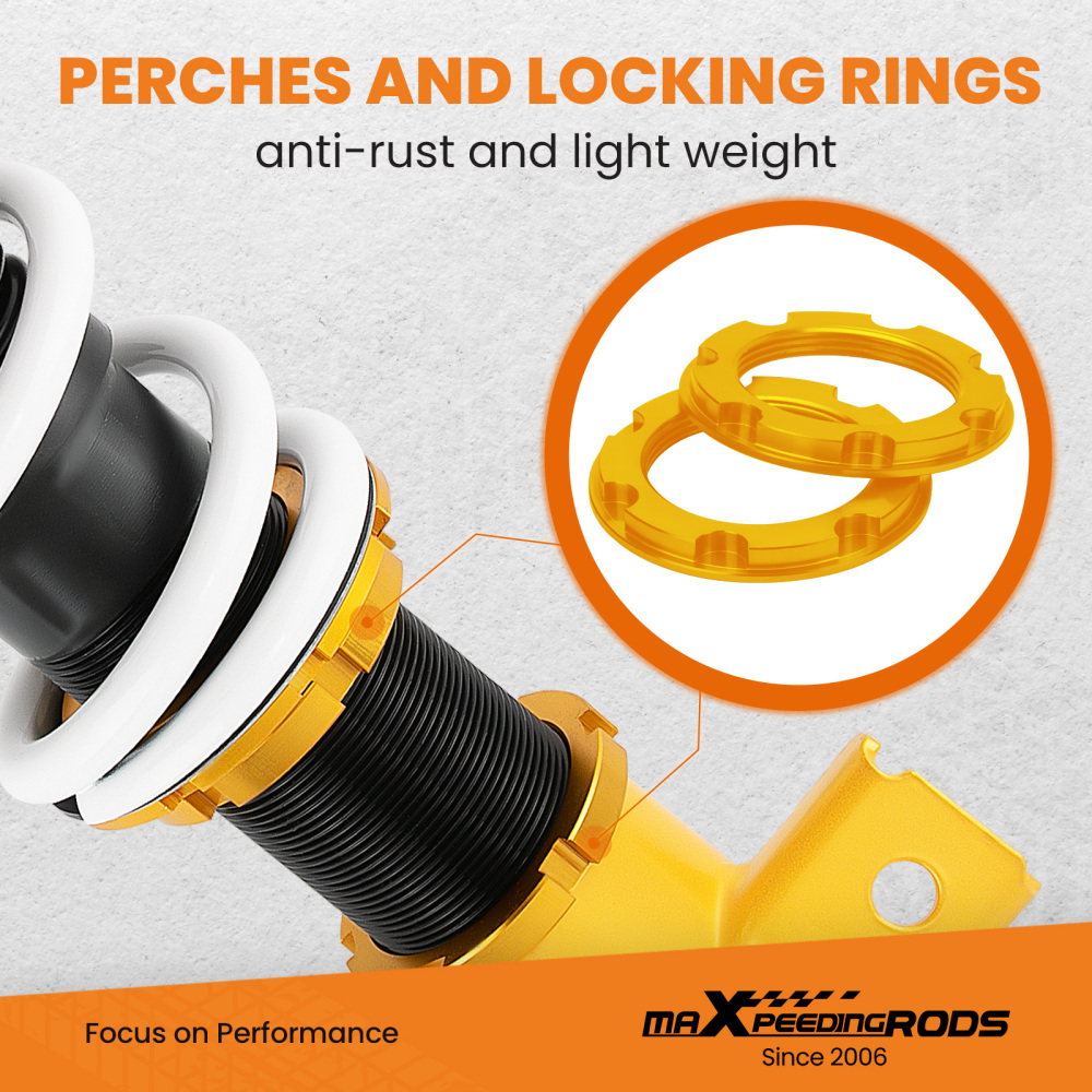 MaXpeedingrods Coilovers 24 Way Damper Shock Lowering Kit compatible for Ford Mustang 05-14