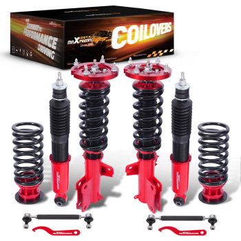 2005-2014 compatible for Ford Mustang Damper Adjustable Tuning Coilovers Kits Red 