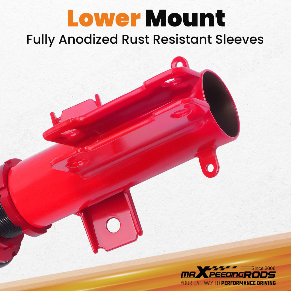 2005-2014 compatible for Ford Mustang Damper Adjustable Tuning Coilovers Kits Red 