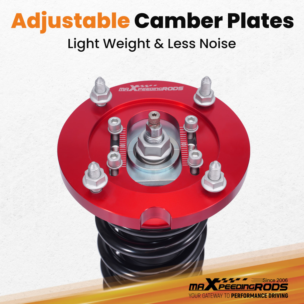 2005-2014 compatible for Ford Mustang Damper Adjustable Tuning Coilovers Kits Red 