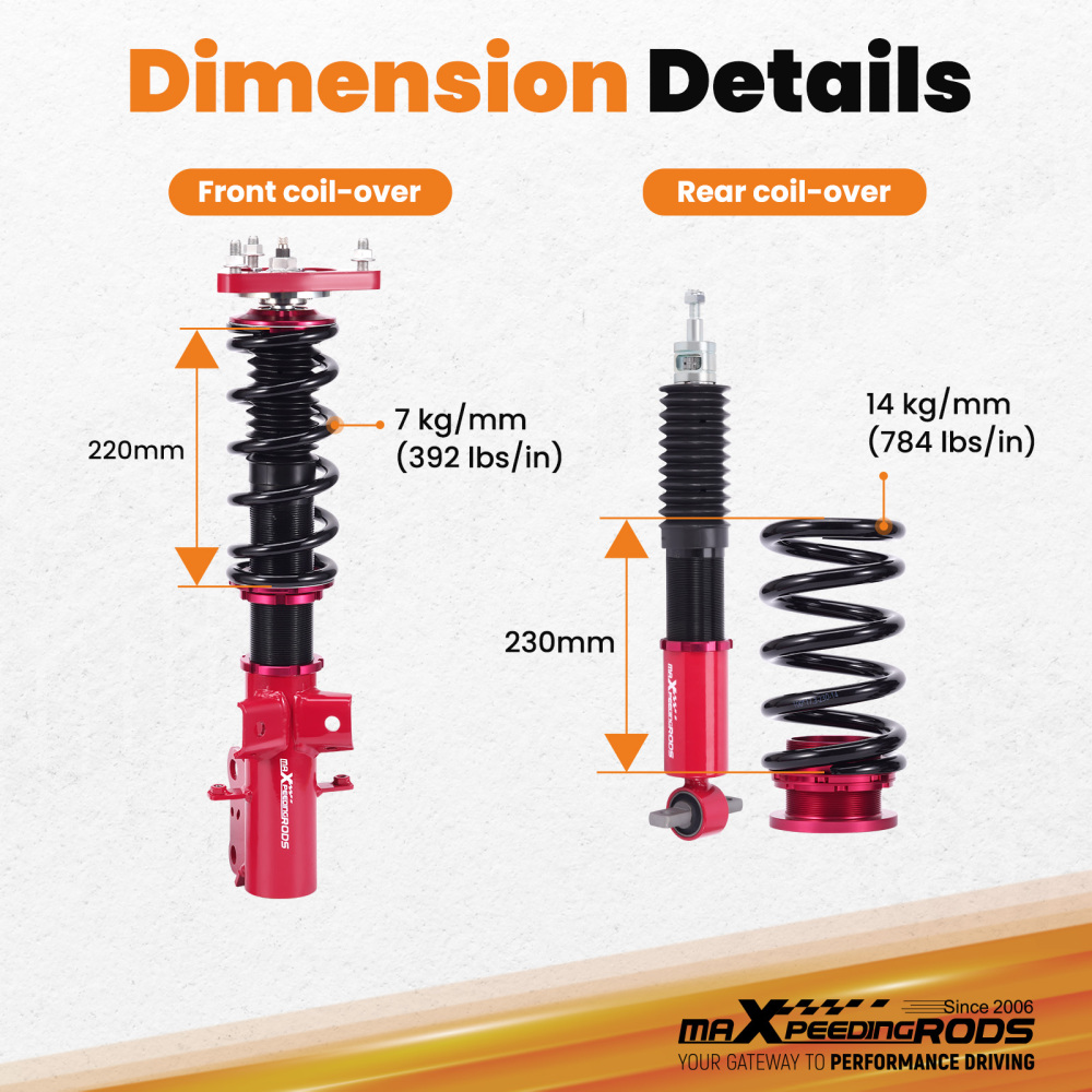 MaXpeedingrods Coilovers Adjustable Lowering Kit compatible for Ford Mustang 2015-2023