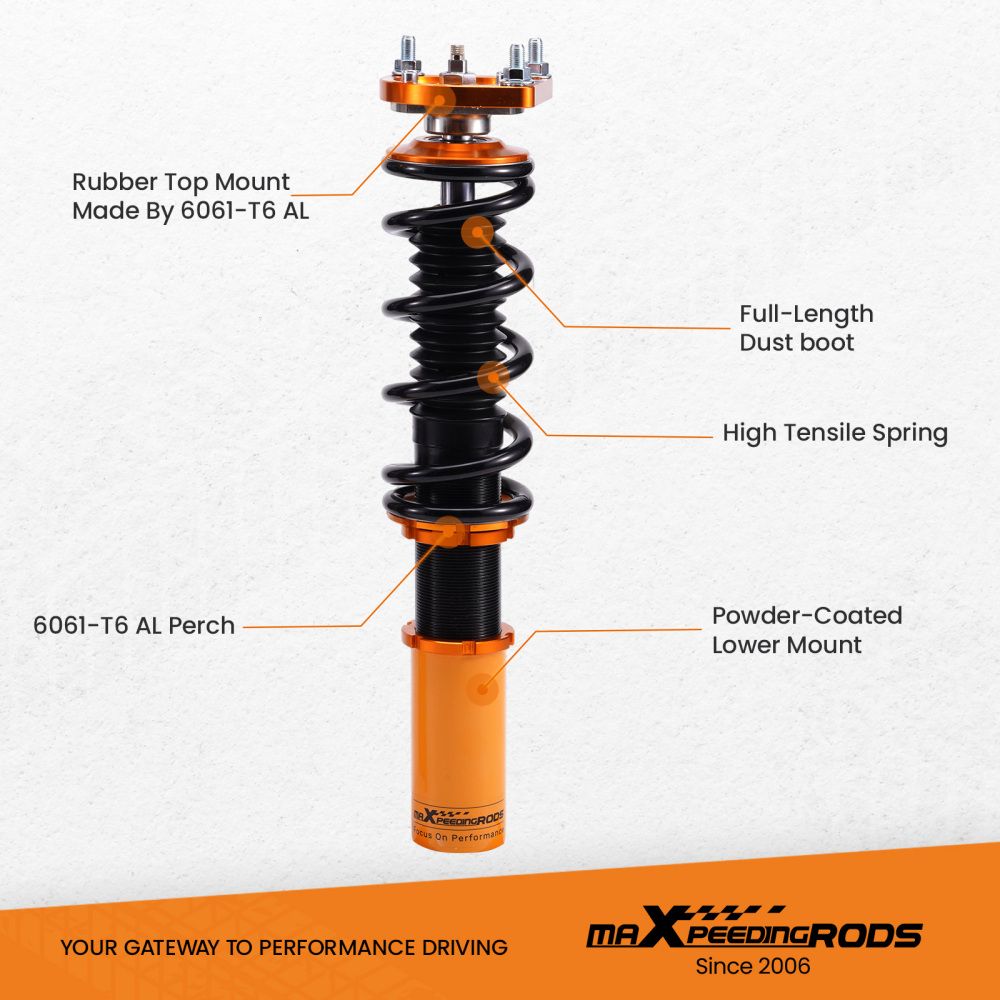 Compatible for Ford Mustang 4th 1994-04 Coilovers Suspension Shock Kits compatible 24 Ways Adj. Damper lowering kit