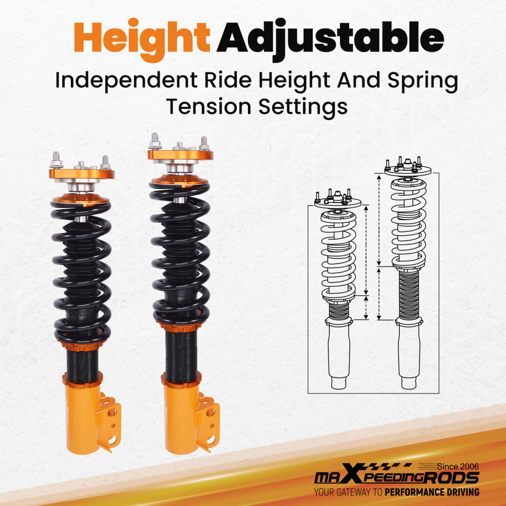 Adjustable HeightMounts Racing Coilovers Kits compatible for Ford Mustang 1994-2004