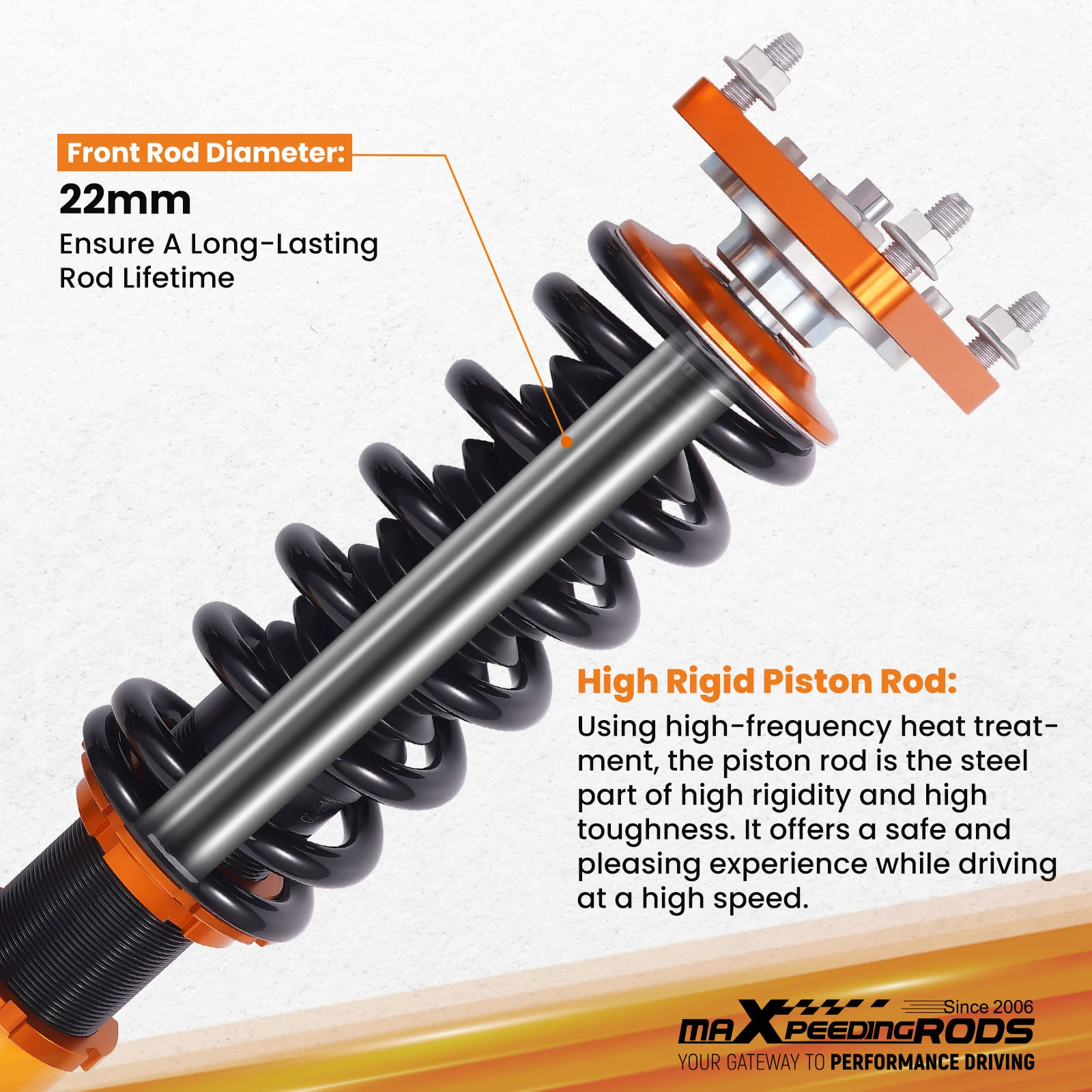 Kits de coilovers de carreras compatible para Ford Mustang 4th 94-04 altura  ajustable y soportes, image size:1600x1600