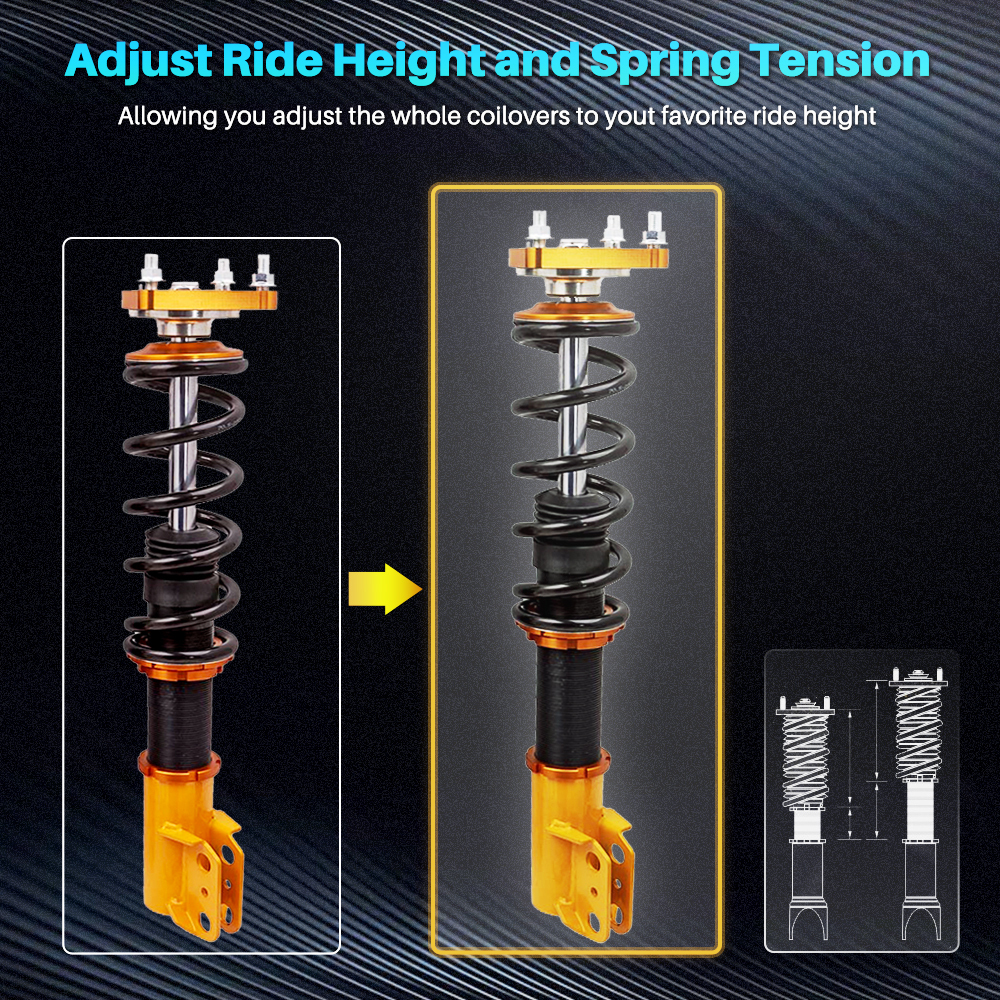 Compatible for FORD Mustang Base SN95 1994-2004 Adj. Height and Mounts / Rear Control Arm Coilover Kits  lowering kit