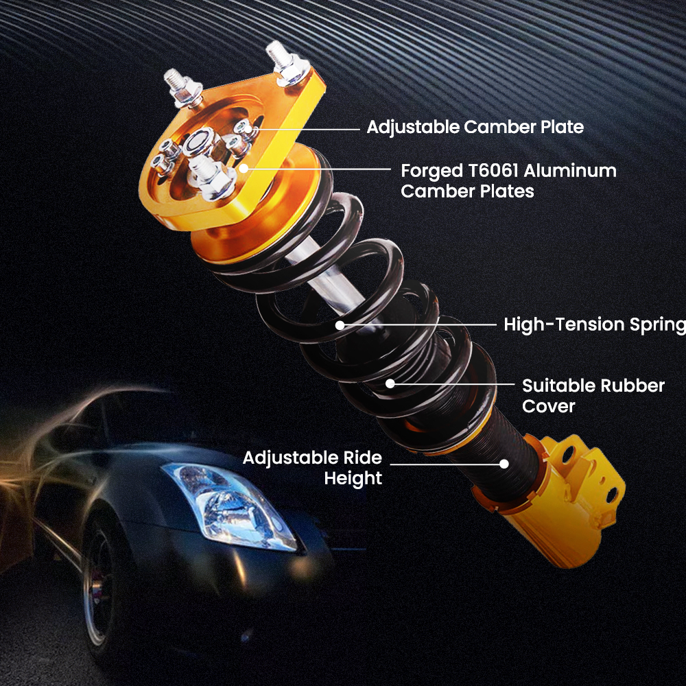 Compatible for FORD Mustang Base SN95 1994-2004 Adj. Height and Mounts / Rear Control Arm Coilover Kits  lowering kit