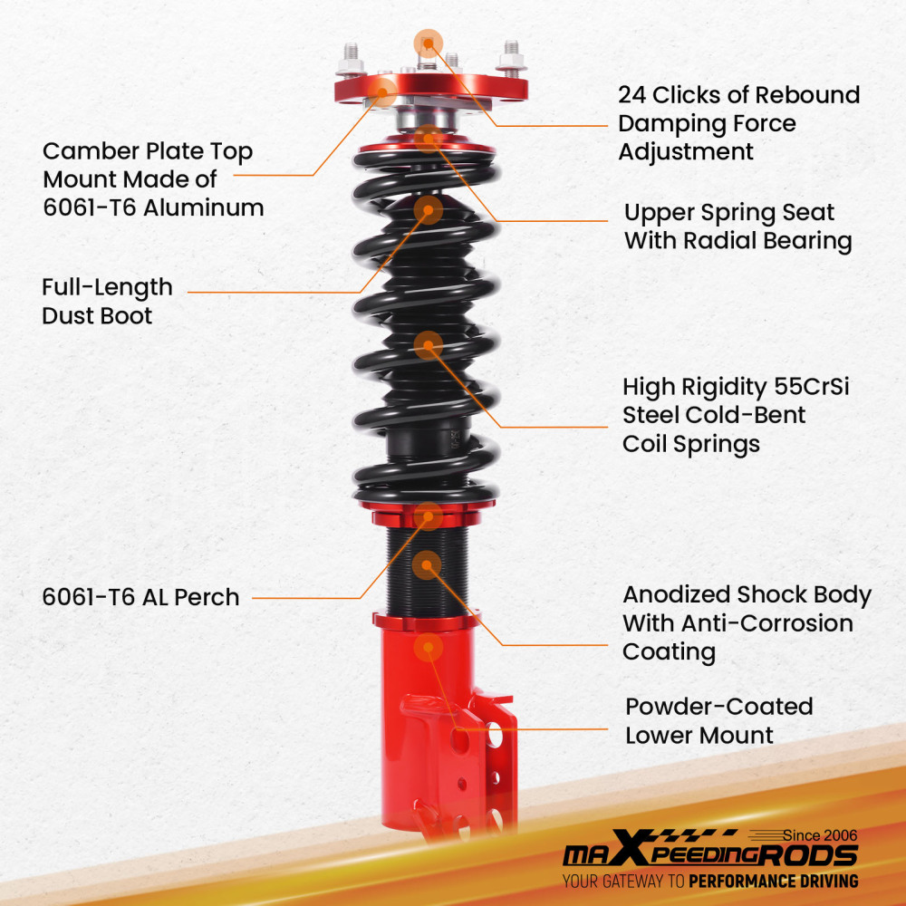 Coilover Kit compatible for Ford Mustang 1994-2004 SN95 Suspension Springs Shock
