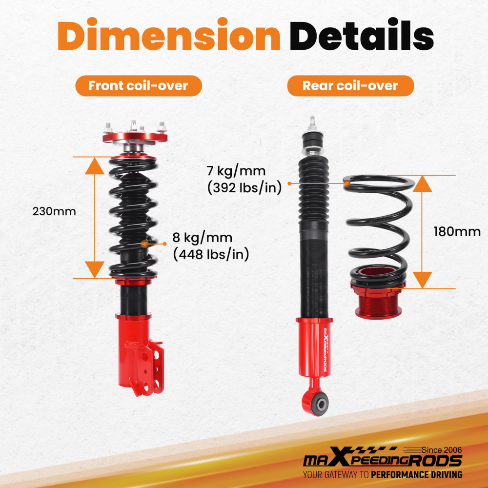 Coilover Kit compatible for Ford Mustang 1994-2004 SN95 Suspension Springs Shock