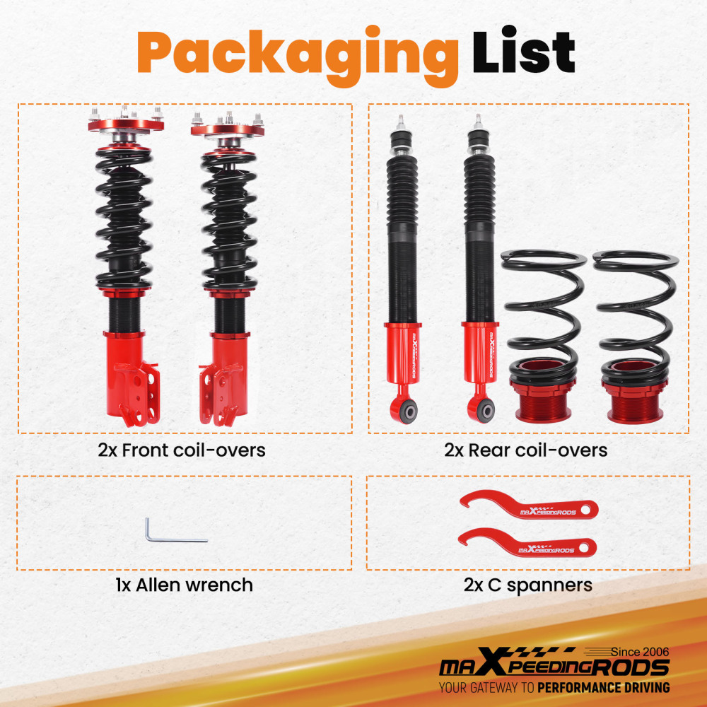 Coilover Kit compatible for Ford Mustang 1994-2004 SN95 Suspension Springs Shock