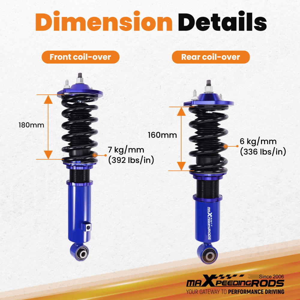Compatible for Mazda Miata MX5 1989 - 2005 NA Shock Absorber Coil Spring Strut Coilovers Lowering Kit