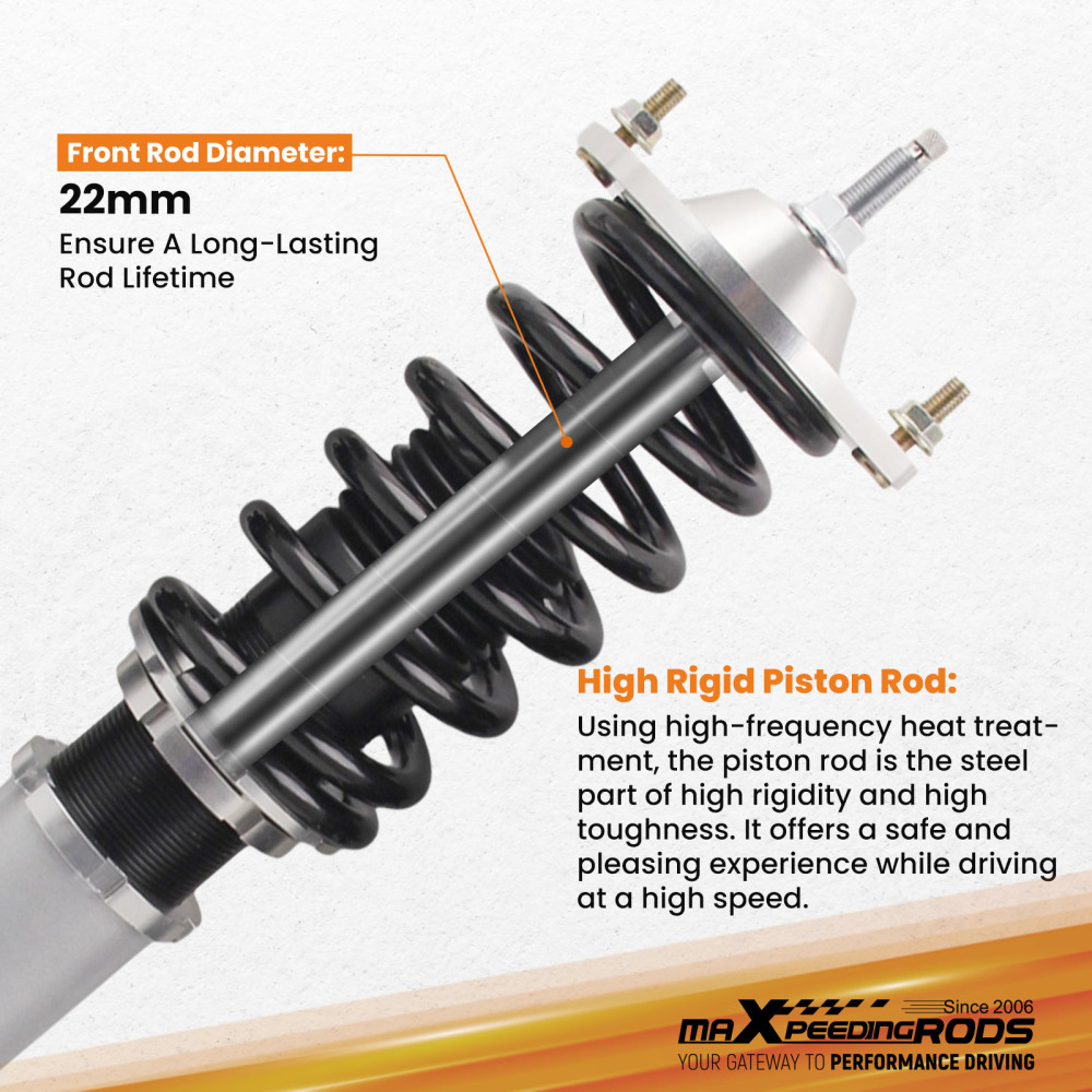1990 - 2005 compatible for Mazda Miata Adjustable Coilovers Suspension Grey