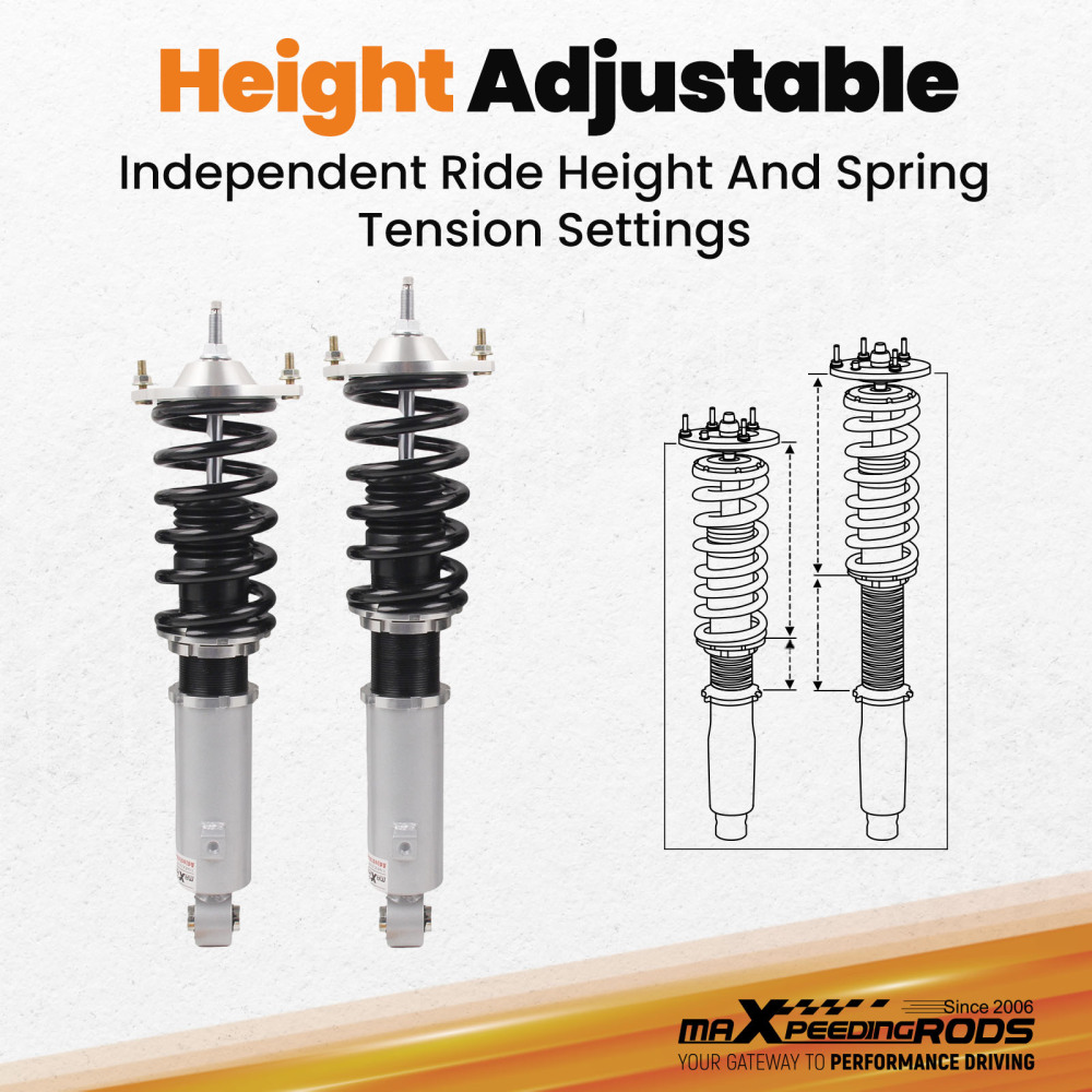 1990 - 2005 compatible for Mazda Miata Adjustable Coilovers Suspension Grey