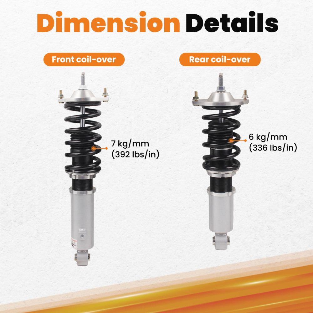 1990 - 2005 compatible for Mazda Miata Adjustable Coilovers Suspension Grey