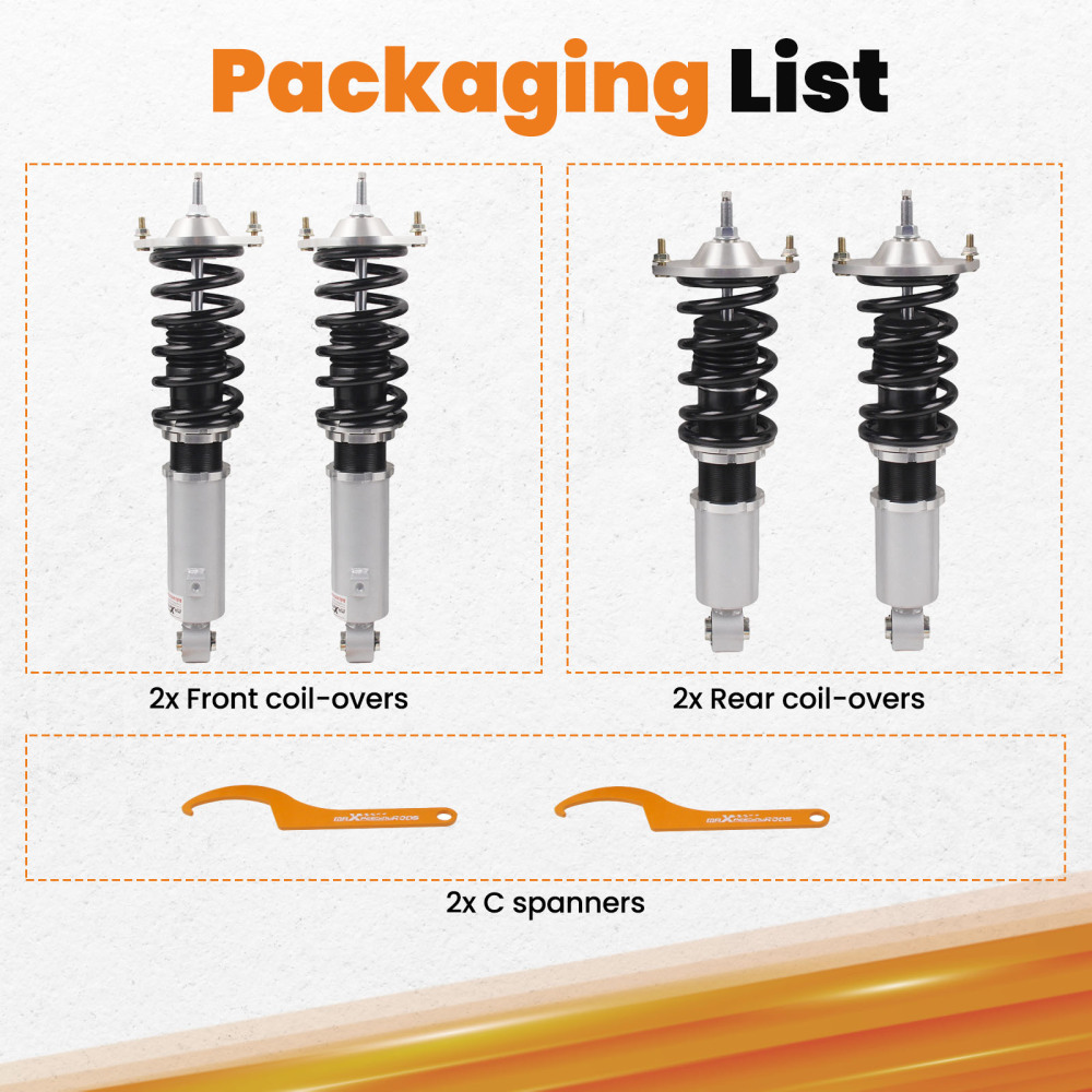 1990 - 2005 compatible for Mazda Miata Adjustable Coilovers Suspension Grey
