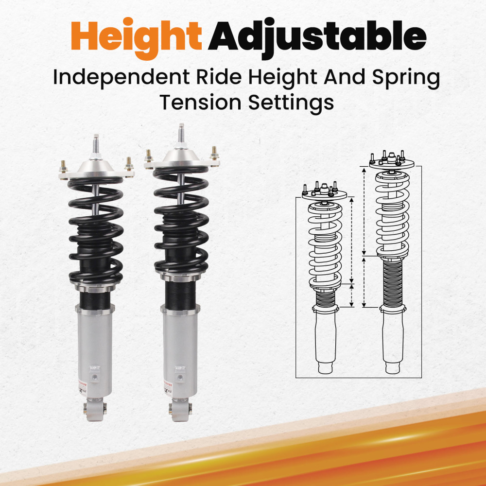 1990 - 2005 compatible for Mazda Miata Adjustable Coilovers Suspension Grey
