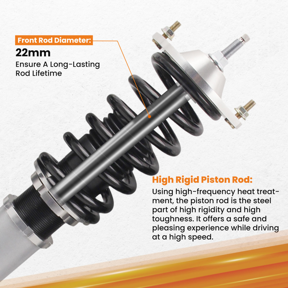 1990 - 2005 compatible for Mazda Miata Adjustable Coilovers Suspension Grey