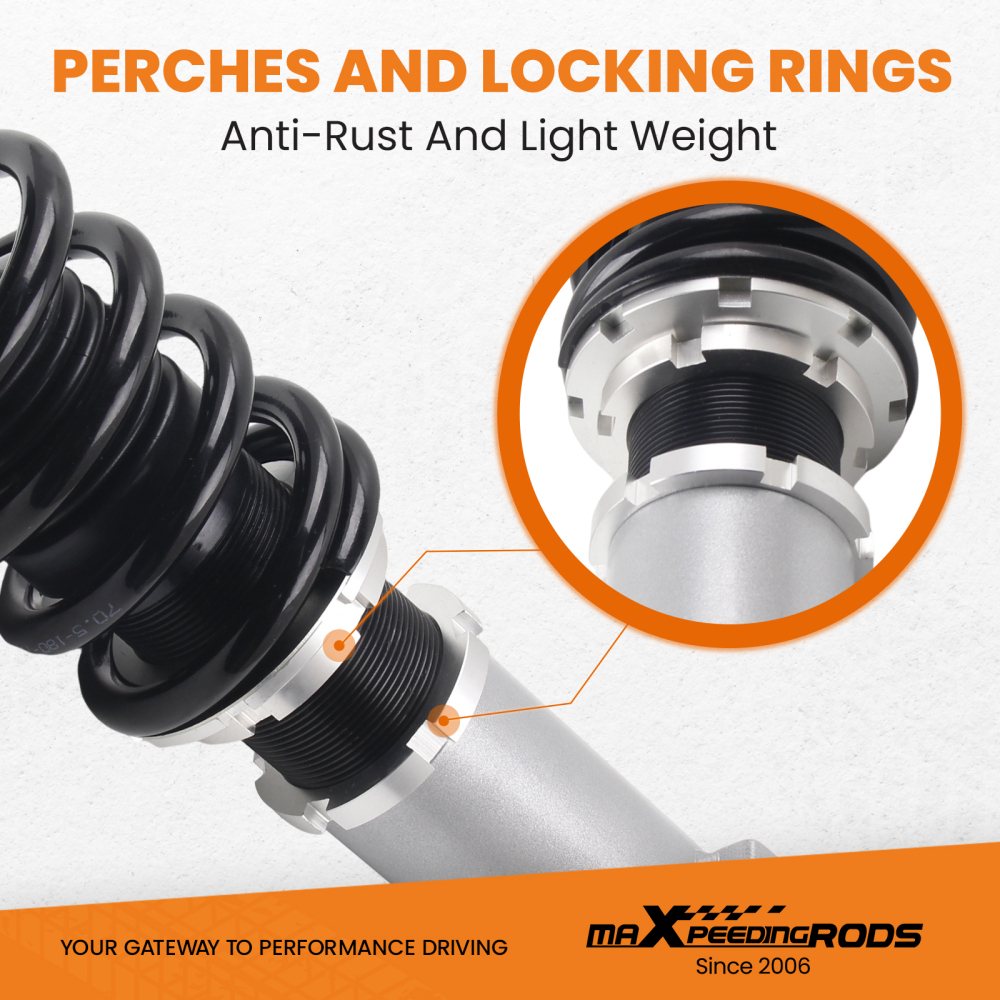 1990 - 2005 compatible for Mazda Miata Adjustable Coilovers Suspension Grey