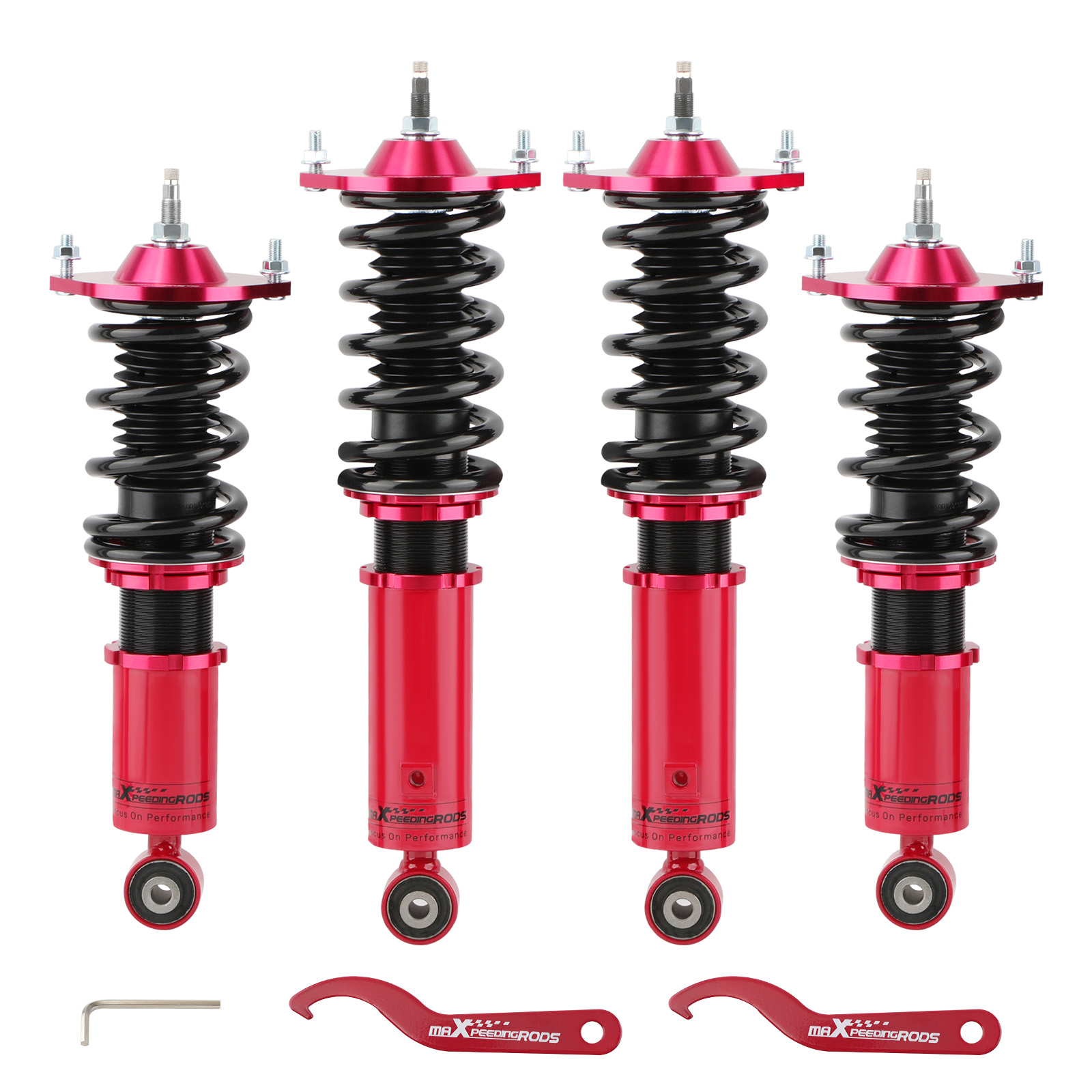 パーツ Adjustable Coilover Suspension Set (Red) Buy 24 Adjustable Coilovers Suspension Red compatible for Mazda