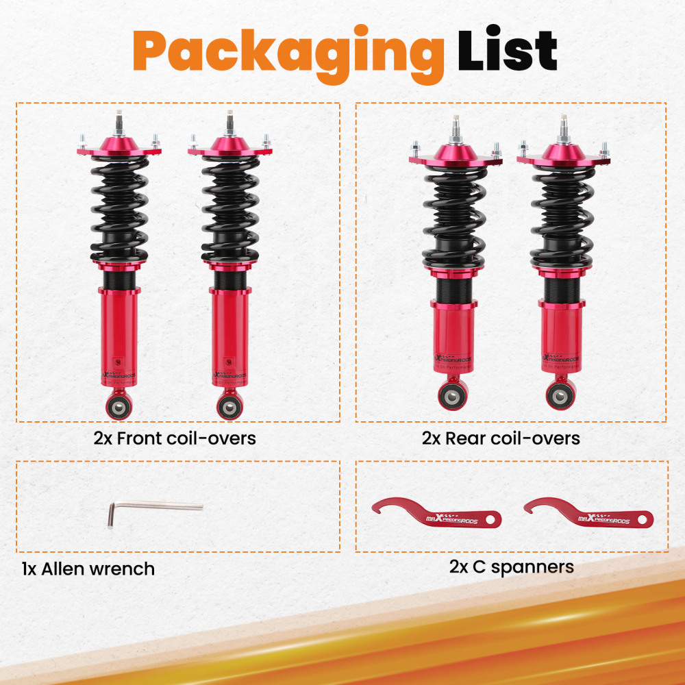 Compatible for Mazda MX5 MK1 NA Miata Suspension 1989-2005 24 Damper Adjustable Coilovers Lowering Kit