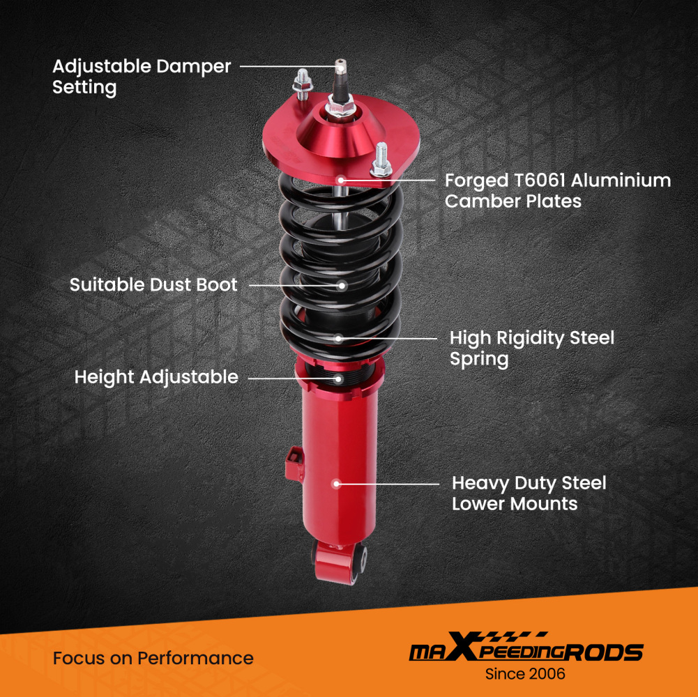 Compatible for Mazda MX5 MK1 NA Miata Suspension 1989-2005 24 Damper Adjustable Coilovers Lowering Kit