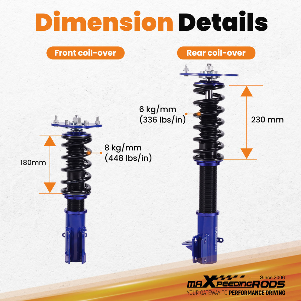 Absorber Coilover Struts Shock Suspension for 2003-2005 compatible for Dodge Neon compatible for SRT-4 2.4L lowering kit