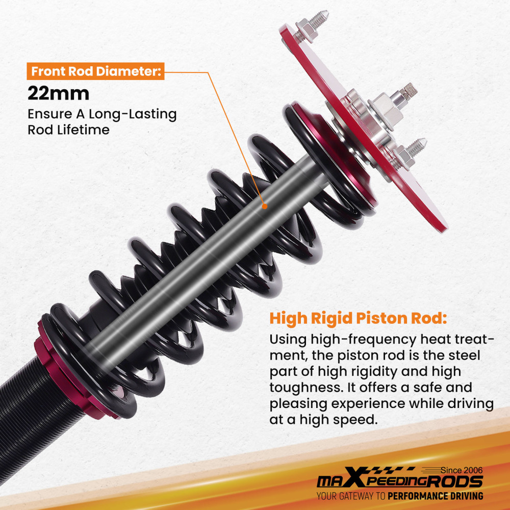 Compatible for Chrysler Neon 02-05 and compatible for SRT-4 03-05 Complete Coilovers Kits Adj. Damper Struts Lowering Kit