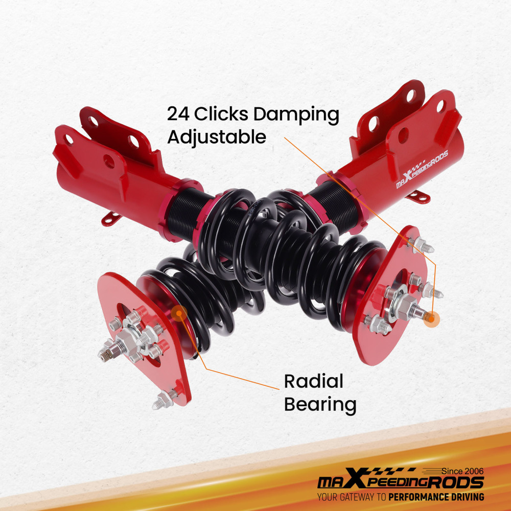 Compatible for Chrysler Neon 02-05 and compatible for SRT-4 03-05 Complete Coilovers Kits Adj. Damper Struts Lowering Kit