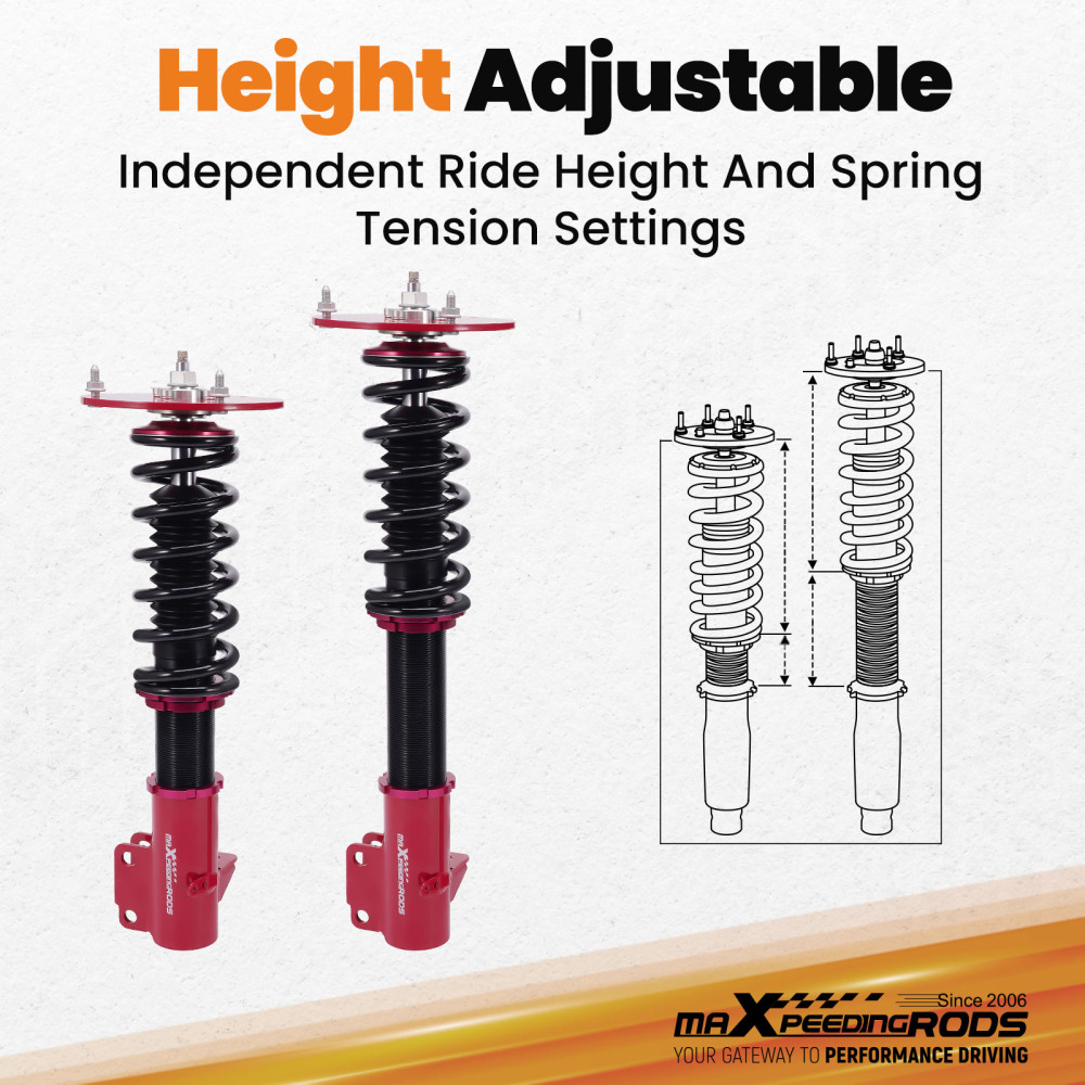 Compatible for Chrysler Neon 02-05 and compatible for SRT-4 03-05 Complete Coilovers Kits Adj. Damper Struts Lowering Kit