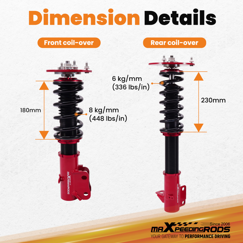 Coilover compatible for Chrysler Neon 2000-2002 compatible for Dodge Neon 2000-2005 compatible for Plymouth Neon 00-01