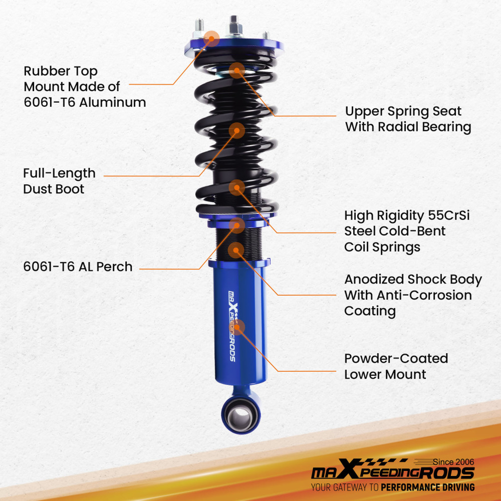 Sospensione Coilover compatibile per Nissan Fairldy Z 300ZX Z32 1990-1996 Absorber Struts Lowering Kit