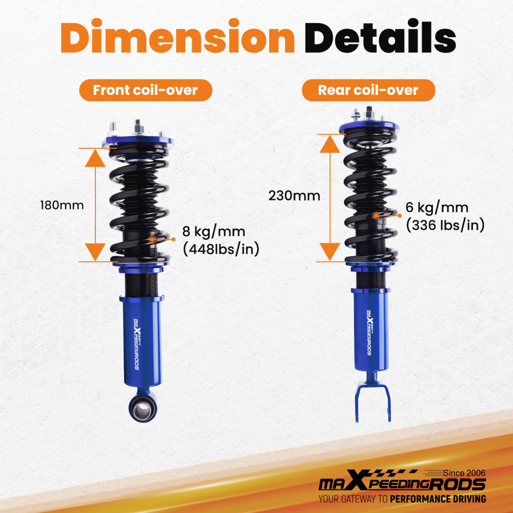 Sospensione Coilover compatibile per Nissan Fairldy Z 300ZX Z32 1990-1996 Absorber Struts Lowering Kit