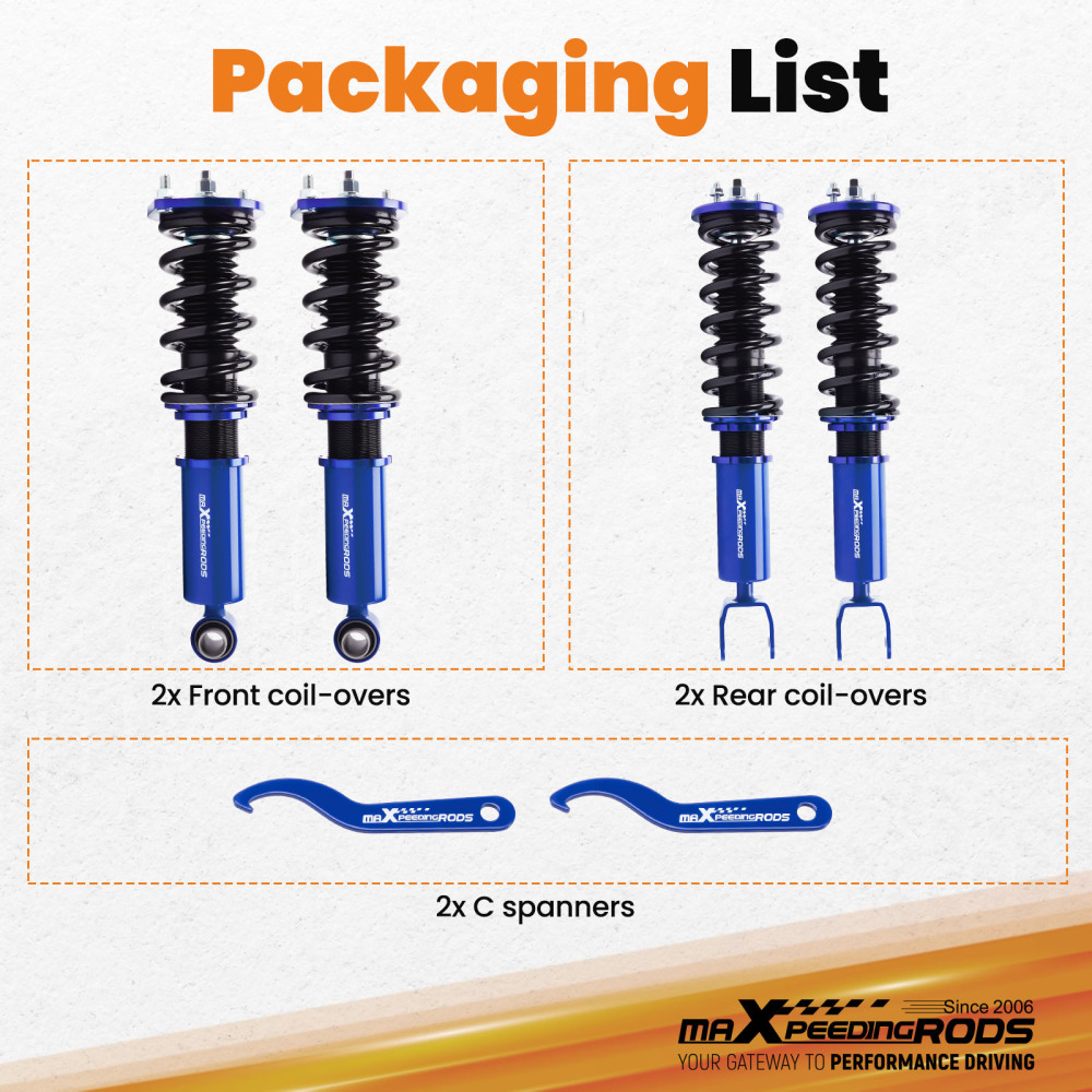 1990 - 1996 compatible for Nissan 300ZX z32 coilovers Adjustable Height Shock Absorbers Coilovers Kits Lowering Kit