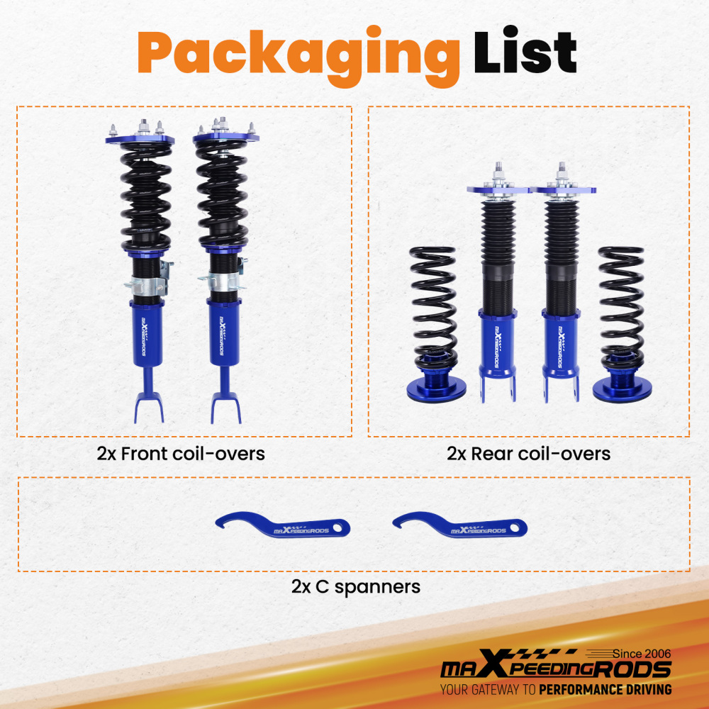 Compatible for Nissan Fairlady Z 350Z Z33 compatible for Infiniti g35 non adj. High Performance Coilover / Shock absorber Suspension Kits Lowering Kit