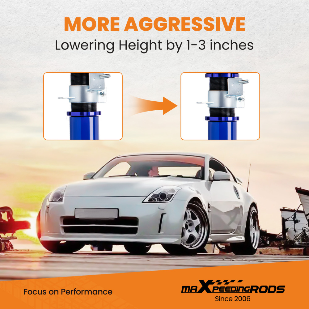 Compatible for Nissan 350z coilovers 2003 - 2008 Shock Absorbers Suspension Kits Coil Coilovers Struts lowering kit