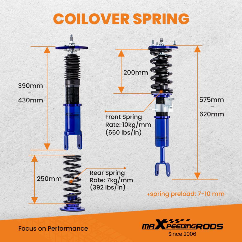 Compatible for Nissan 350z coilovers 2003 - 2008 Shock Absorbers Suspension Kits Coil Coilovers Struts lowering kit