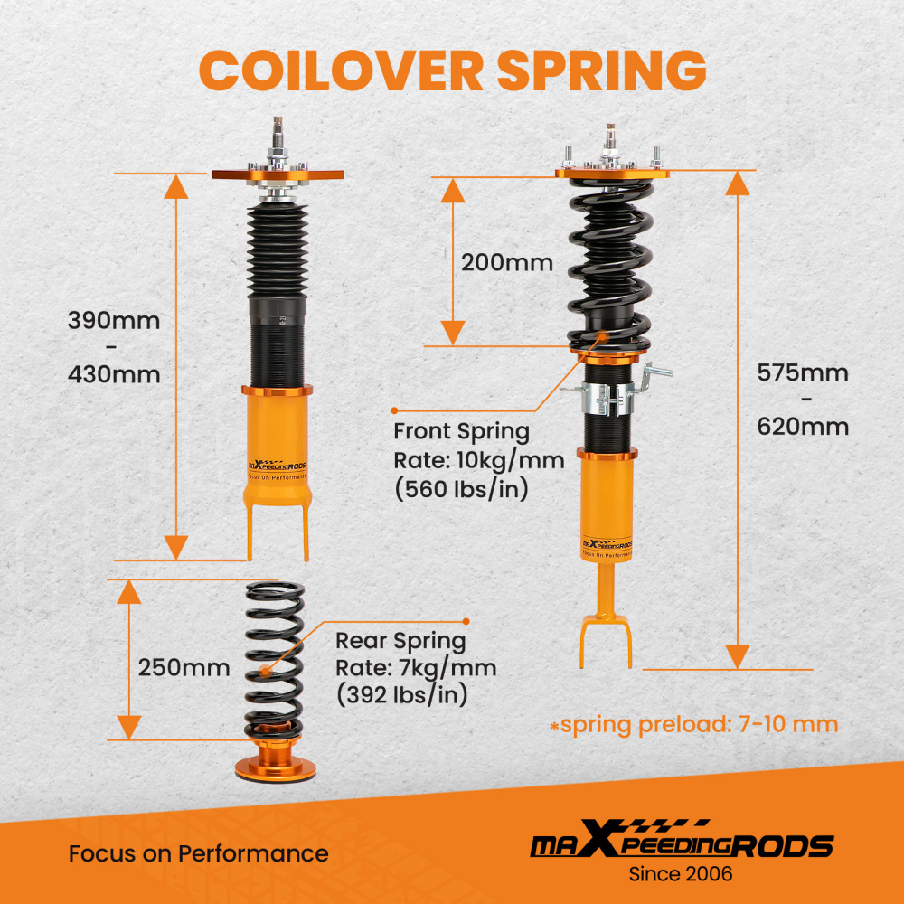 Compatible for Nissan 350z coilovers Z33 03-08 Adj. Damper Coilovers Shock Absorber Kits lowering kit