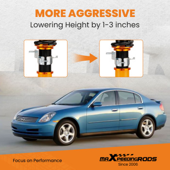Compatible for Nissan 350Z Z33 2003 - 2009 Shock Absorbers Adjustable Height Coilovers Suspension Kit  lowering kit