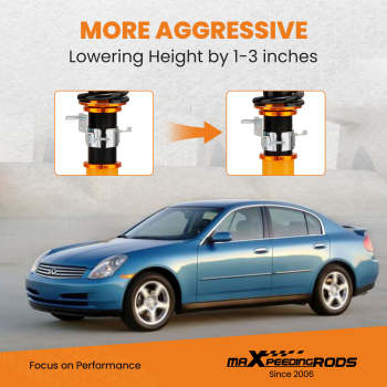 Coilover Suspension Lowering Kit compatible For Nissan Fairlady 350Z Z33 03-08 Adj. Damper Set of 4