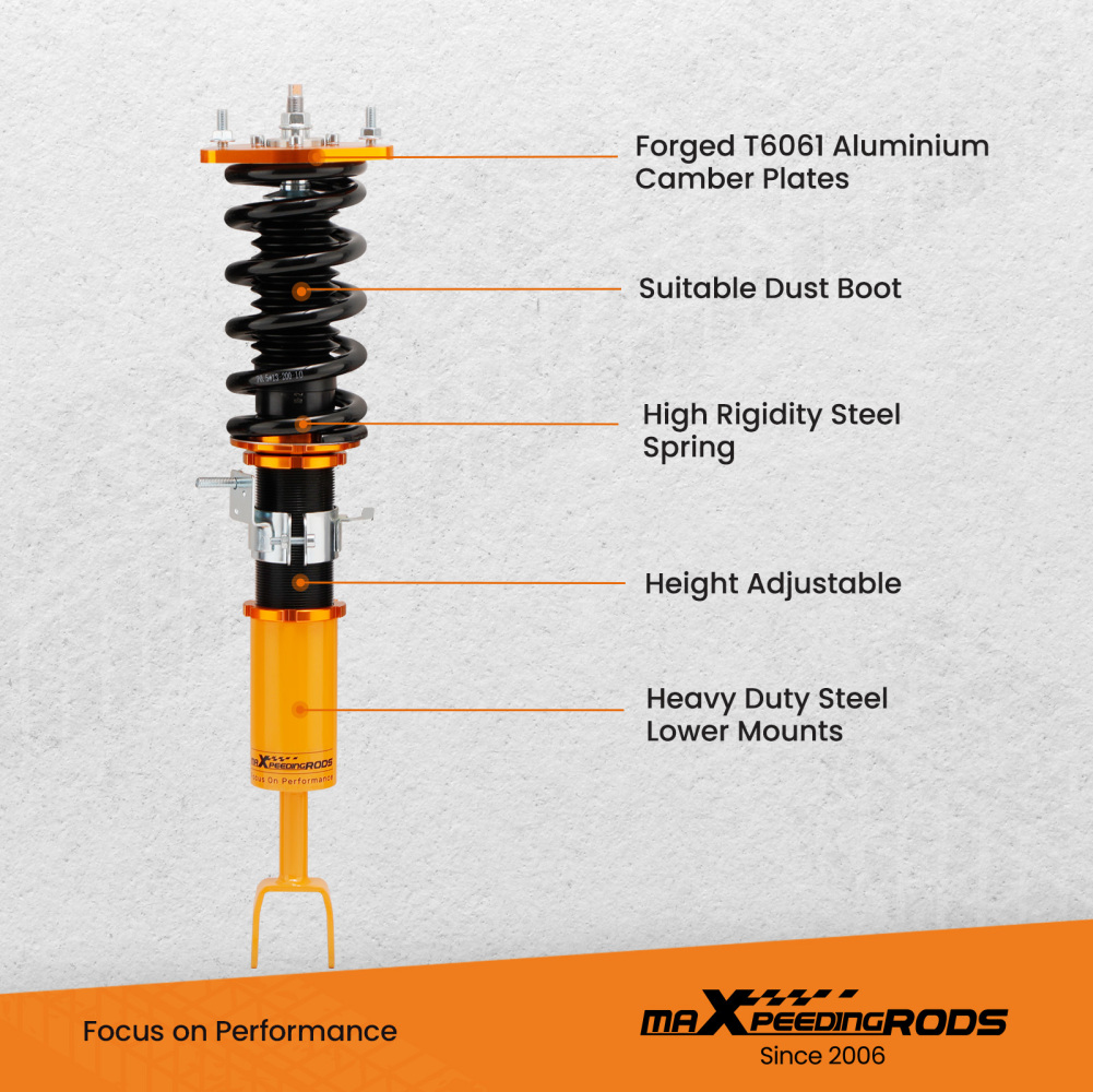 Compatible for INFINITI G35 SEDAN 2003-2006 Shock Absorber Adj. Height Coilovers Struts Lowering Kit