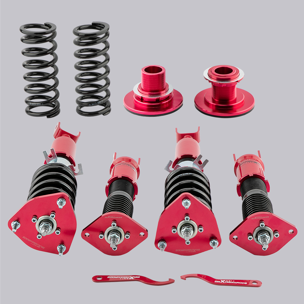 Compatible for Nissan 350z coilovers Z33 Height Adj. Coilovers Kits Racing Shocks Red lowering kit