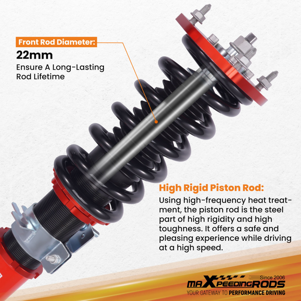 Kit di abbassamento delle sospensioni compatibile per Nissan Fairlady 350Z Z33 03-08 Adj. Ammortizzatore (Set di 4) Lowering Kit