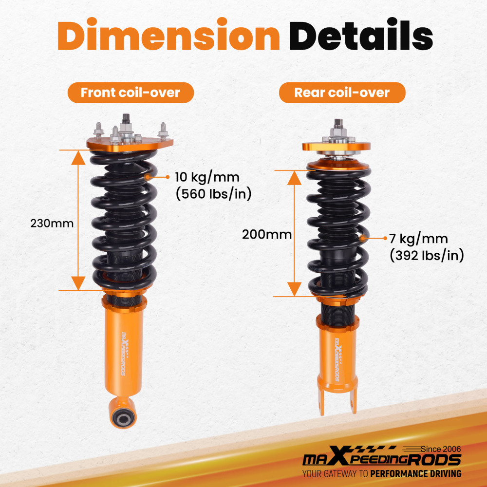 Coilovers Suspension Kits compatible for NISSAN 370z coilovers 08-16 Z34 Shock Adj. Height 370z lowering springs
