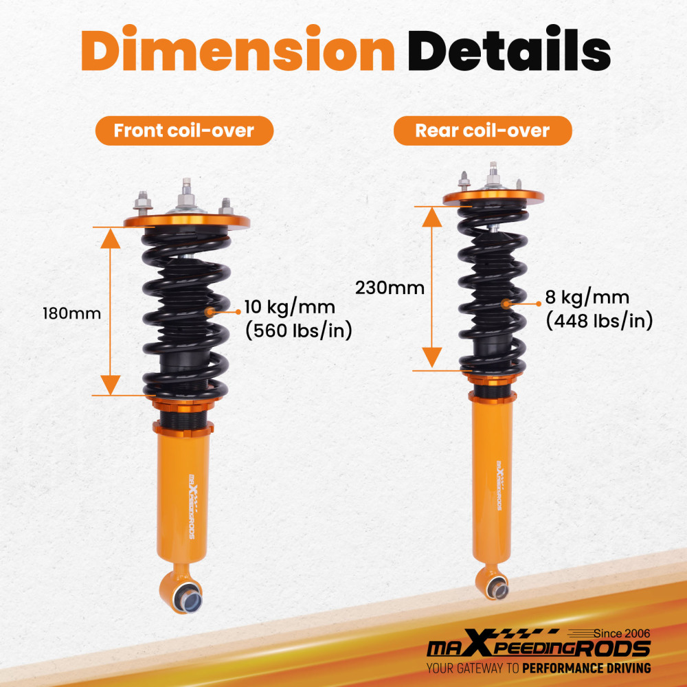 24 Levels Of Adj. Damper Coilovers Strut compatible for Nissan Skyline R33 GTS25 RB25DE